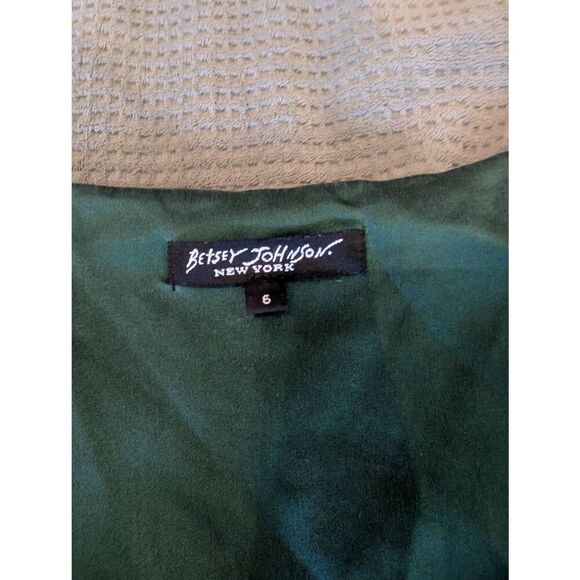 Vintage 90s Betsey Johnson Women's Size 6 100% Silk Green Mini Dress Sleeveless - Picture 4 of 7